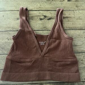 Urban Outfitters Brown Ribbed Tank Top
